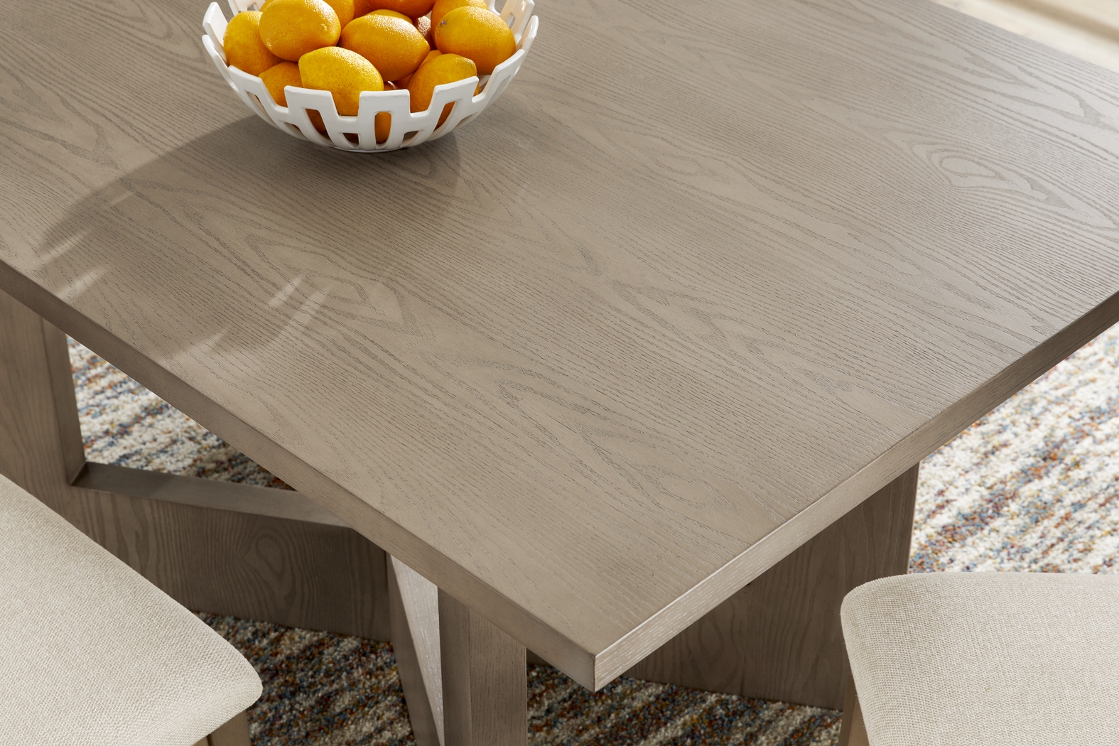 Rosolli Gray 5 Pc Rectangular Dining Room with Gray Upholstered Chairs - Thumbnail - Image 3