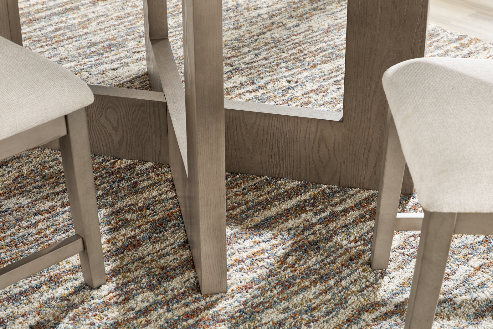 Rosolli Gray 5 Pc Rectangular Dining Room with Gray Upholstered Chairs - Thumbnail - Image 4