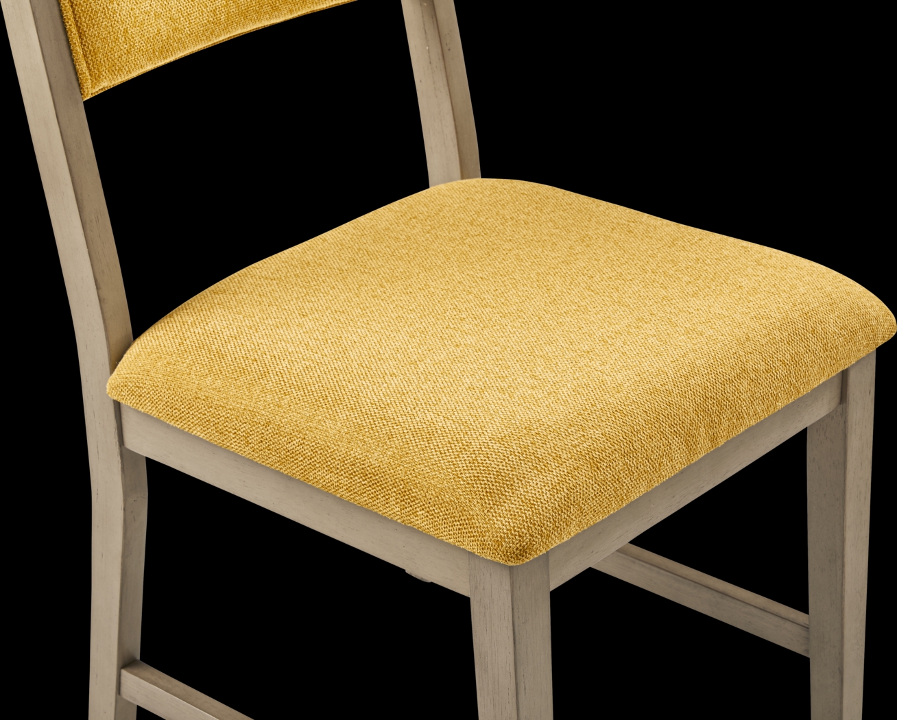 Rosolli Gray 5 Pc Round Dining Room with Maize Upholstered Chairs - Thumbnail - Image 7