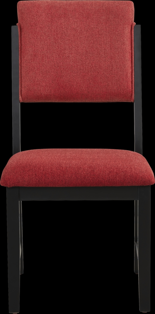 Rosolli Red Side Chair with Black Legs - Thumbnail - Image 2