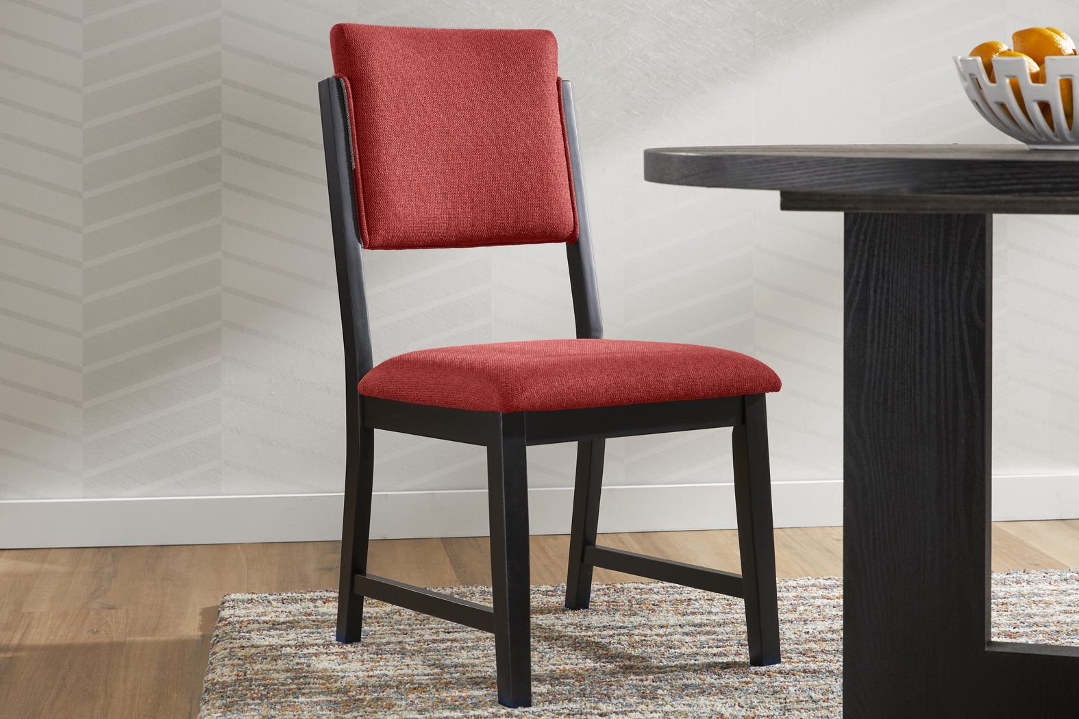 Rosolli Red Side Chair with Black Legs - Thumbnail - Image 4
