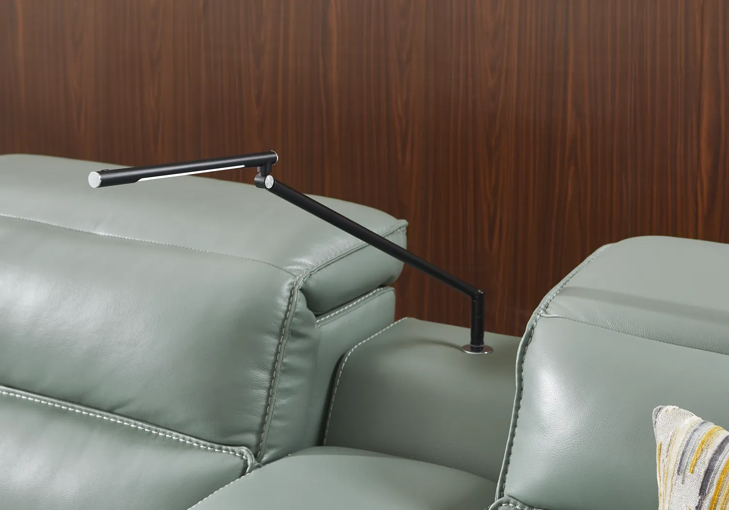 Rossini Mint Leather 7 Pc Dual Power Reclining Sectional - Image 9