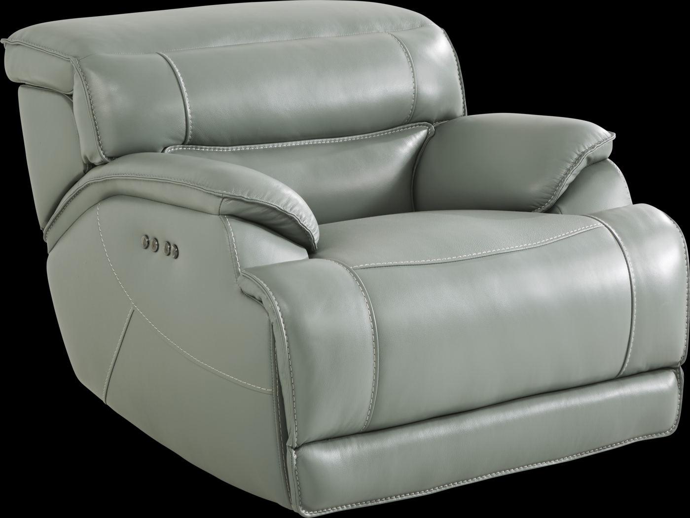 Rossini Mint Leather Dual Power Recliner - Thumbnail - Image 2