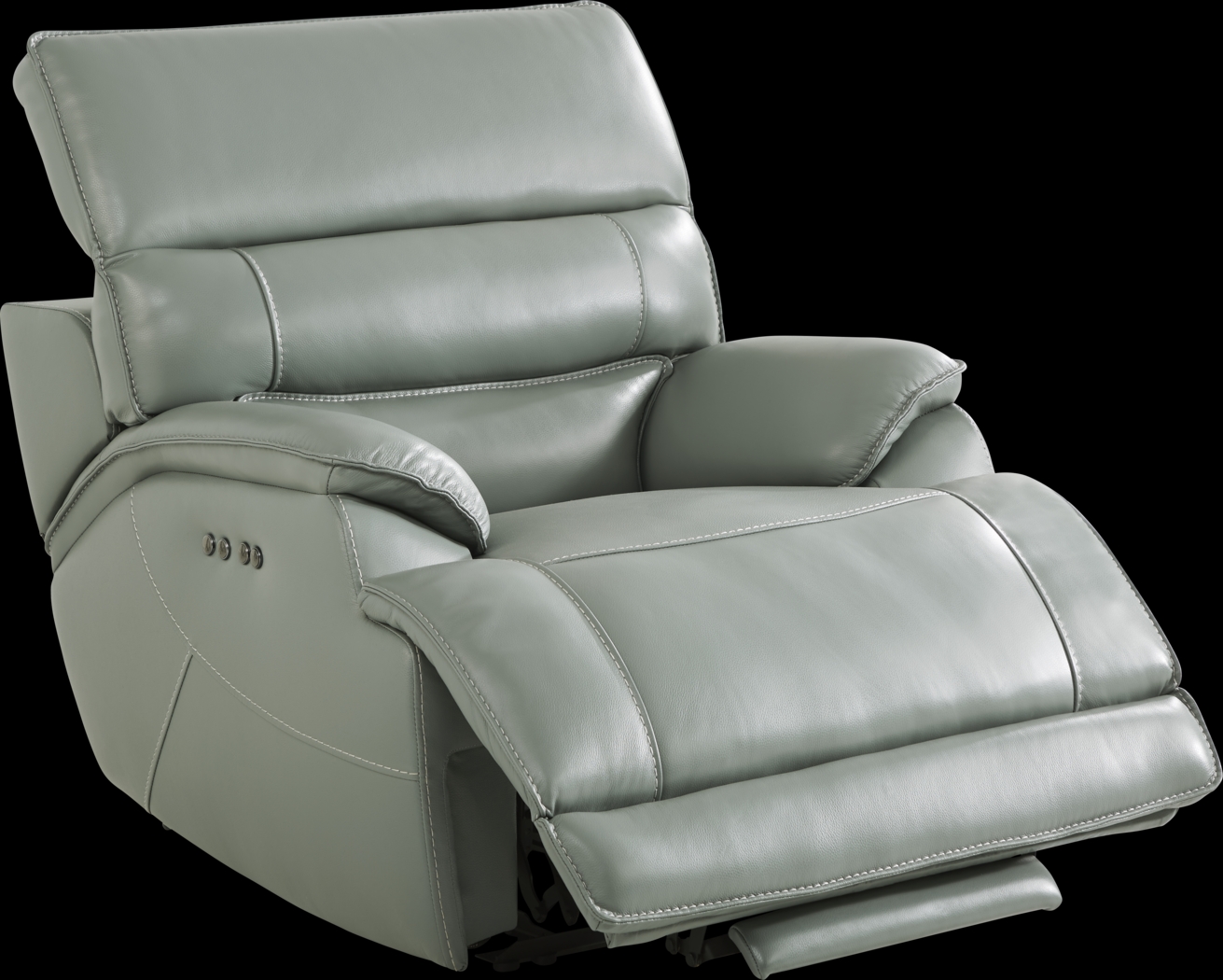 Rossini Mint Leather Dual Power Recliner - Thumbnail - Image 3