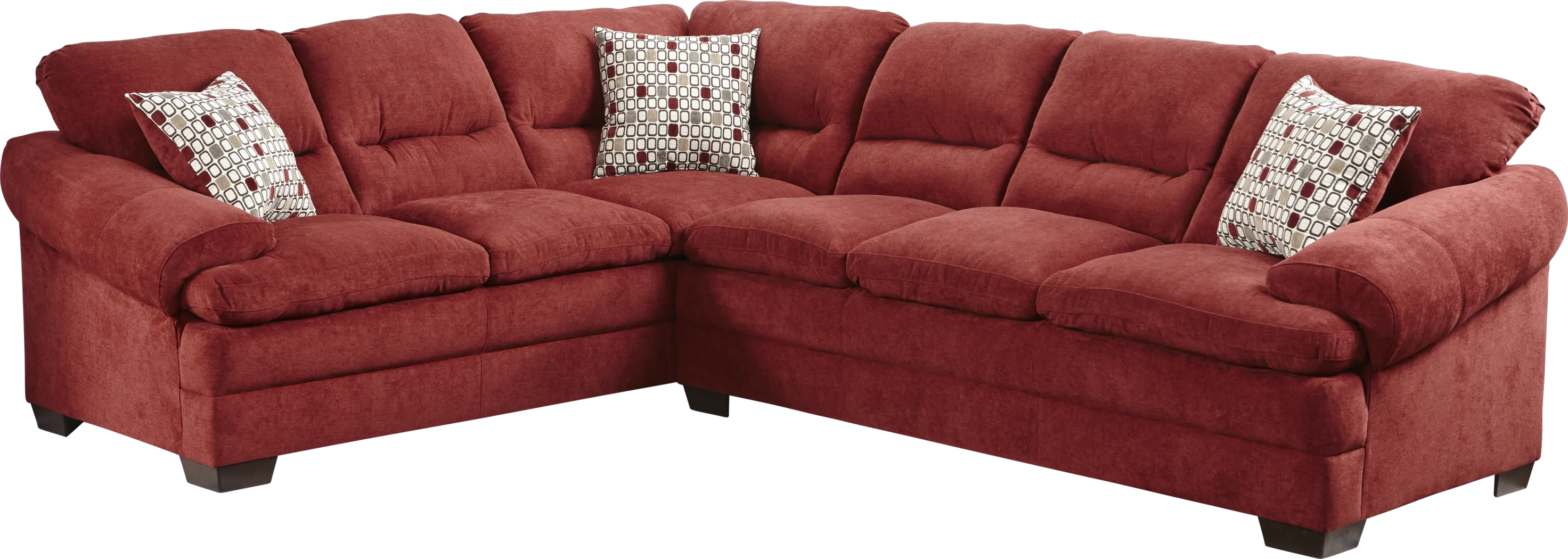 Round Rock 2 Pc Garnet Red Sectional - Thumbnail - Image 1