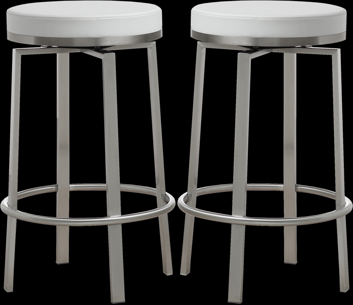 Rourke White Counter Height Swivel Stool, Set of 2 - Thumbnail - Image 1