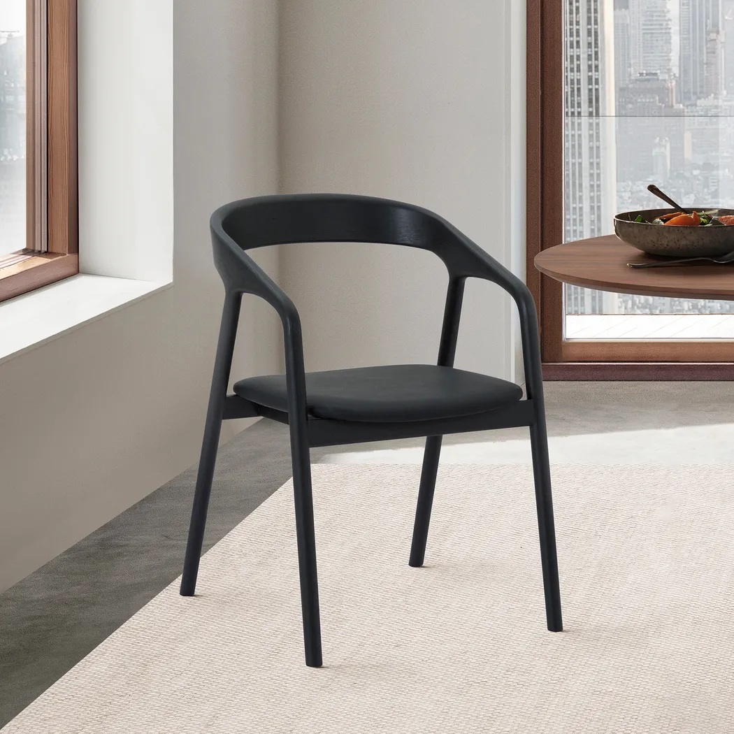 Routelow Black Arm Chair, Set of 2 - Thumbnail - Image 2