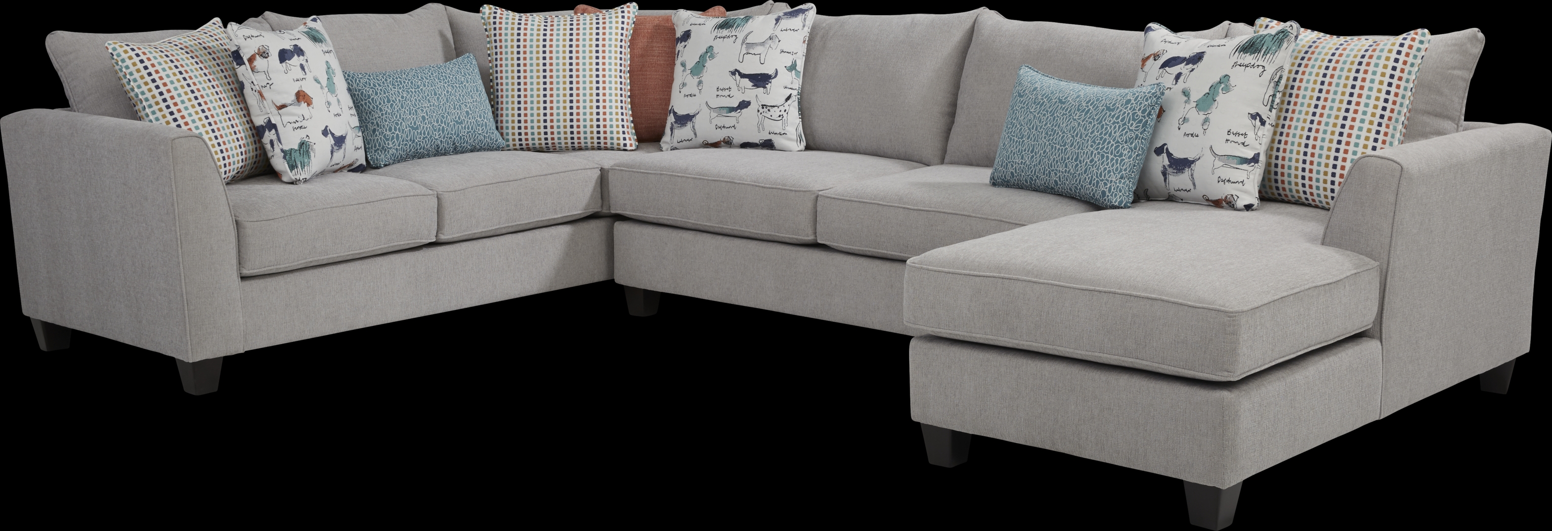 Rover Ridge Gray 3 Pc Sleeper Sectional - Thumbnail - Image 1