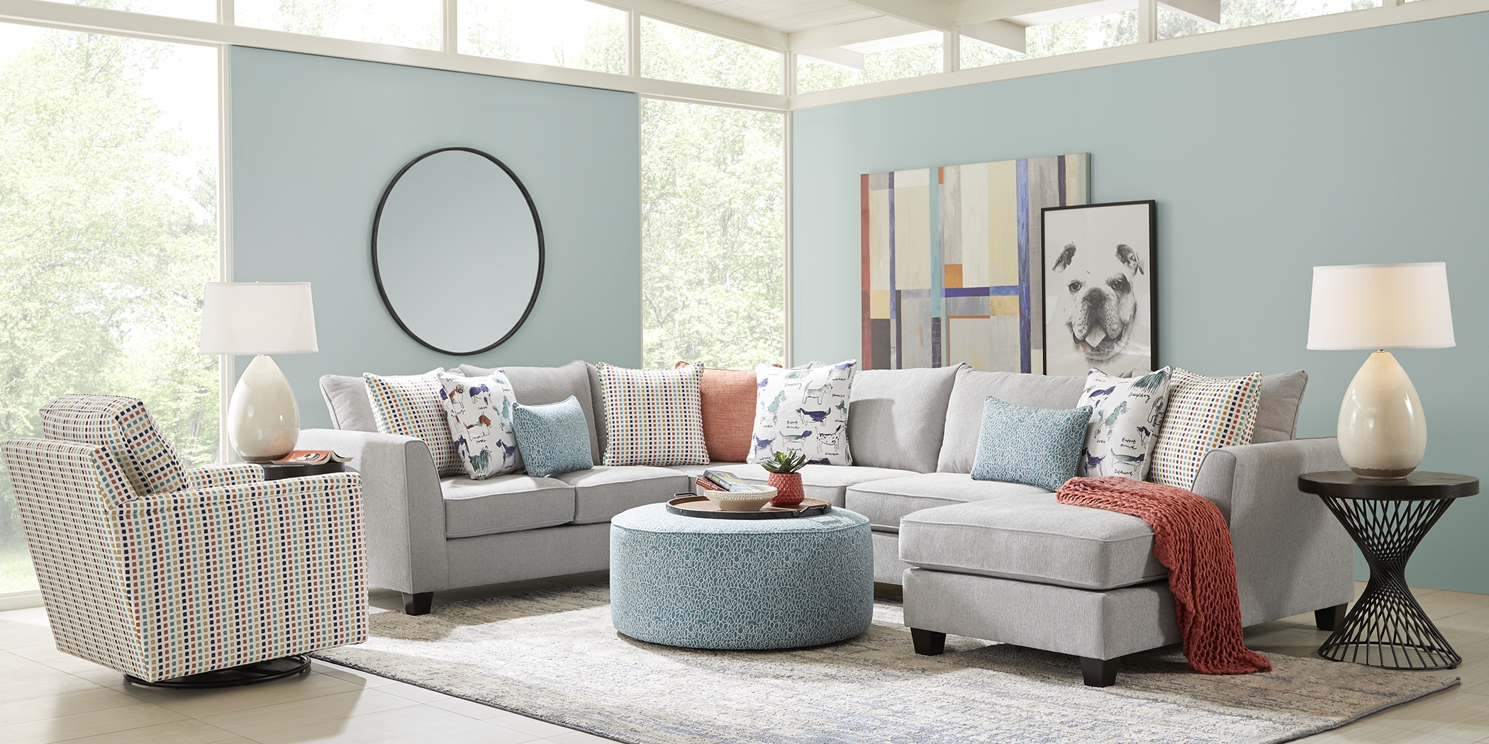 Rover Ridge Gray 4 Pc Sectional Living Room - Thumbnail - Image 1