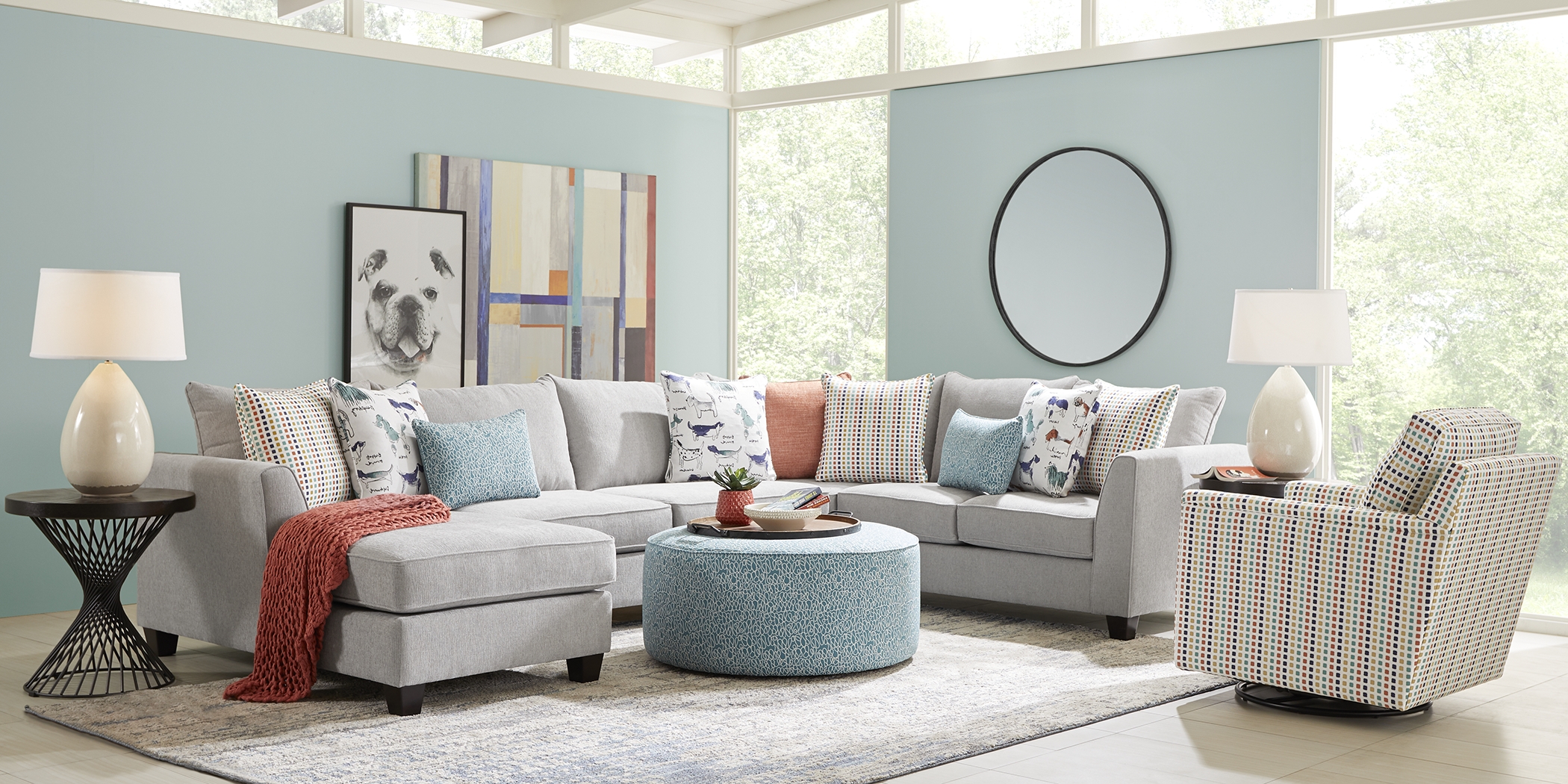 Rover Ridge Gray 4 Pc Sectional Living Room - Thumbnail - Image 1