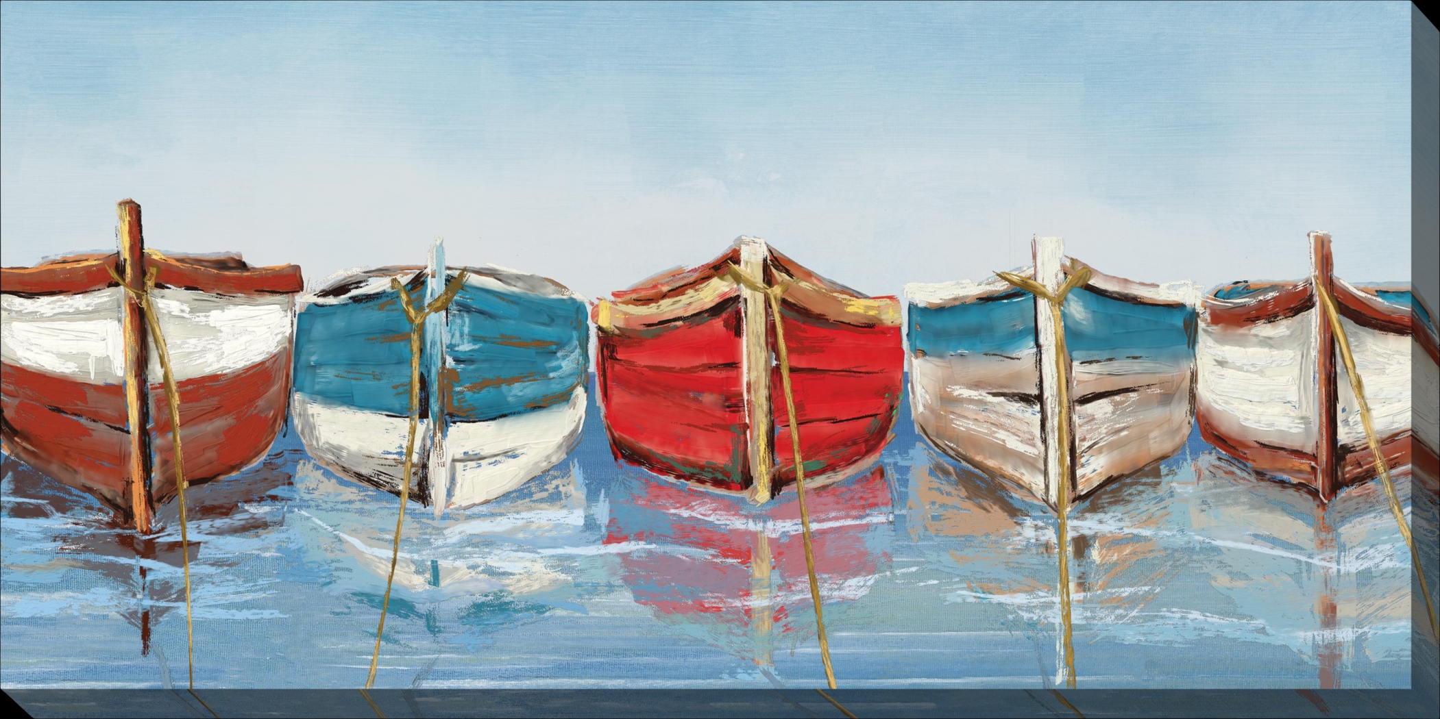 Rowboats Blue Indoor/Outdoor Wall Art - Thumbnail - Image 1