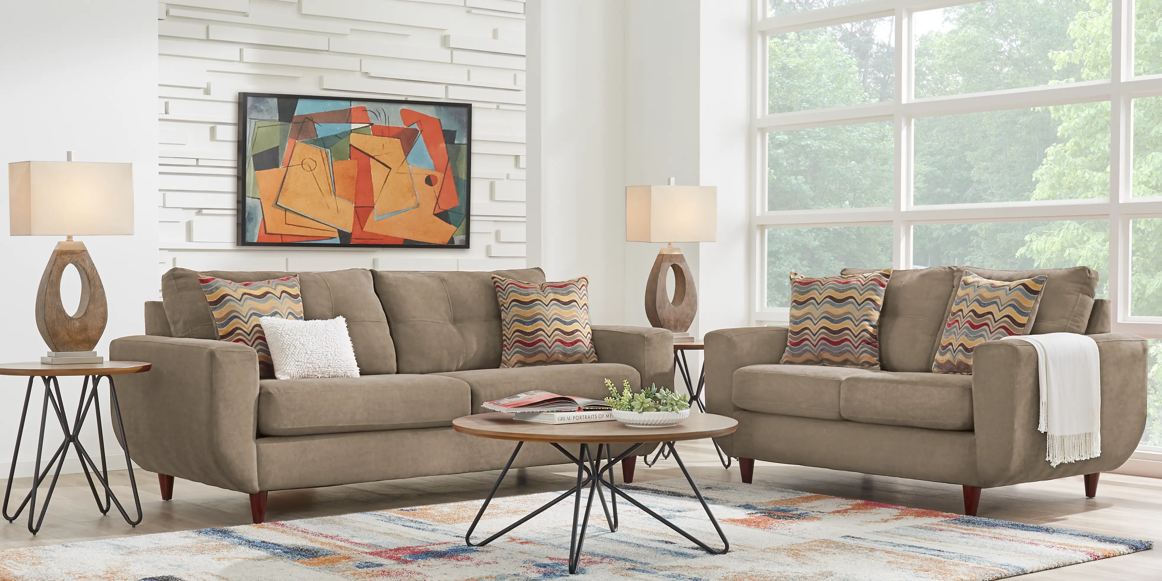 Rowlett Beige Loveseat - Thumbnail - Image 2