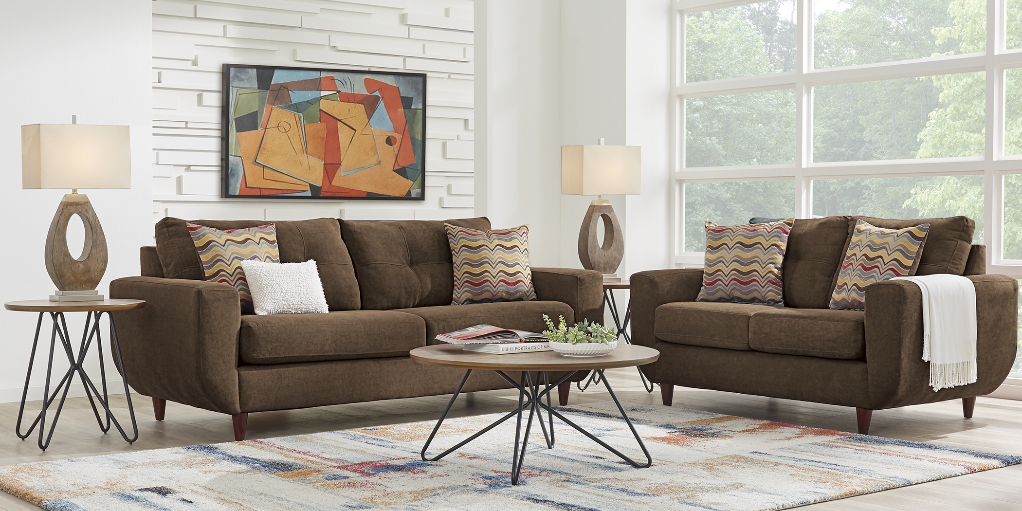 Rowlett Brown Loveseat - Thumbnail - Image 2