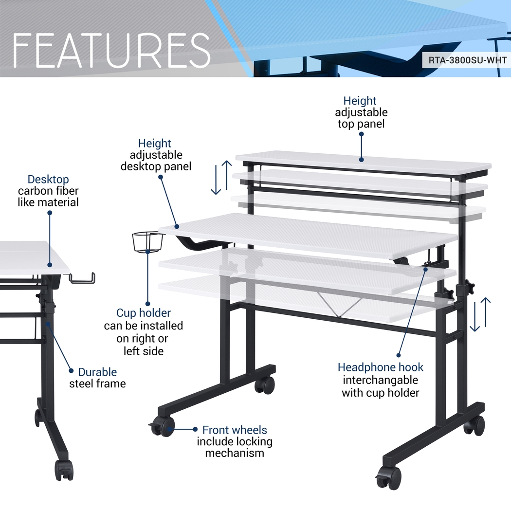 Rowson White Writing Desk - Thumbnail - Image 3