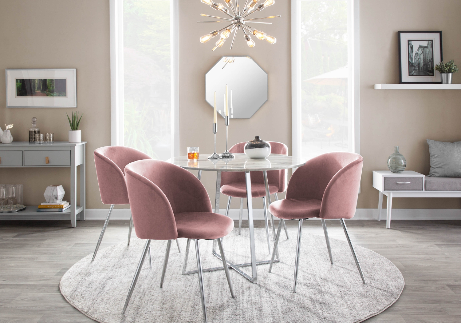 Roxton Pink Dining Chair Set of 2 - Thumbnail - Image 8