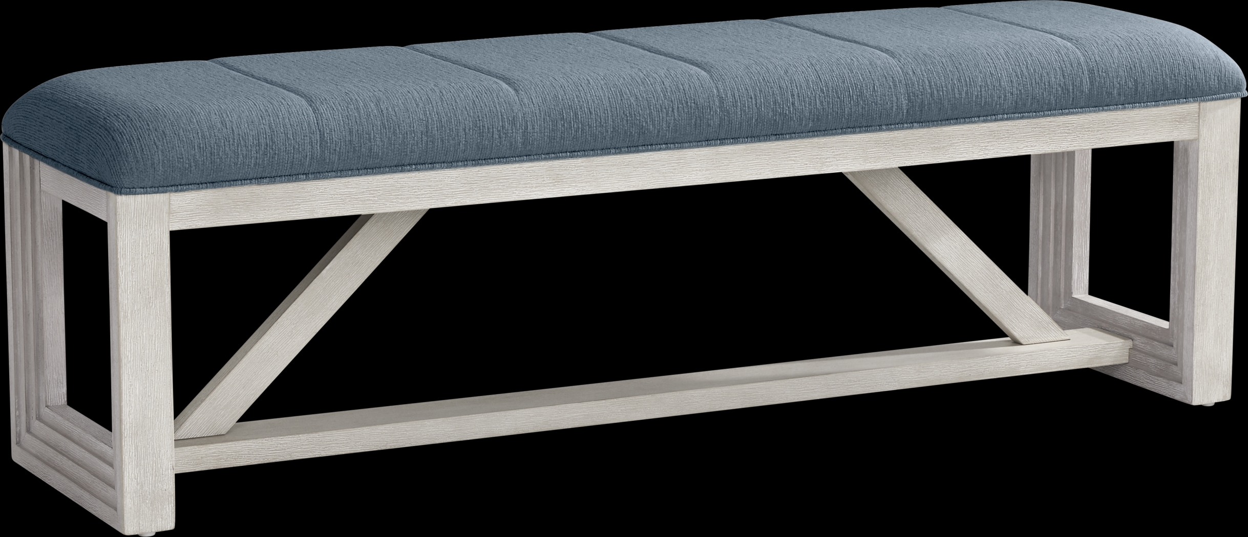 Royal Park Blue Upholstered Bench - Thumbnail - Image 1