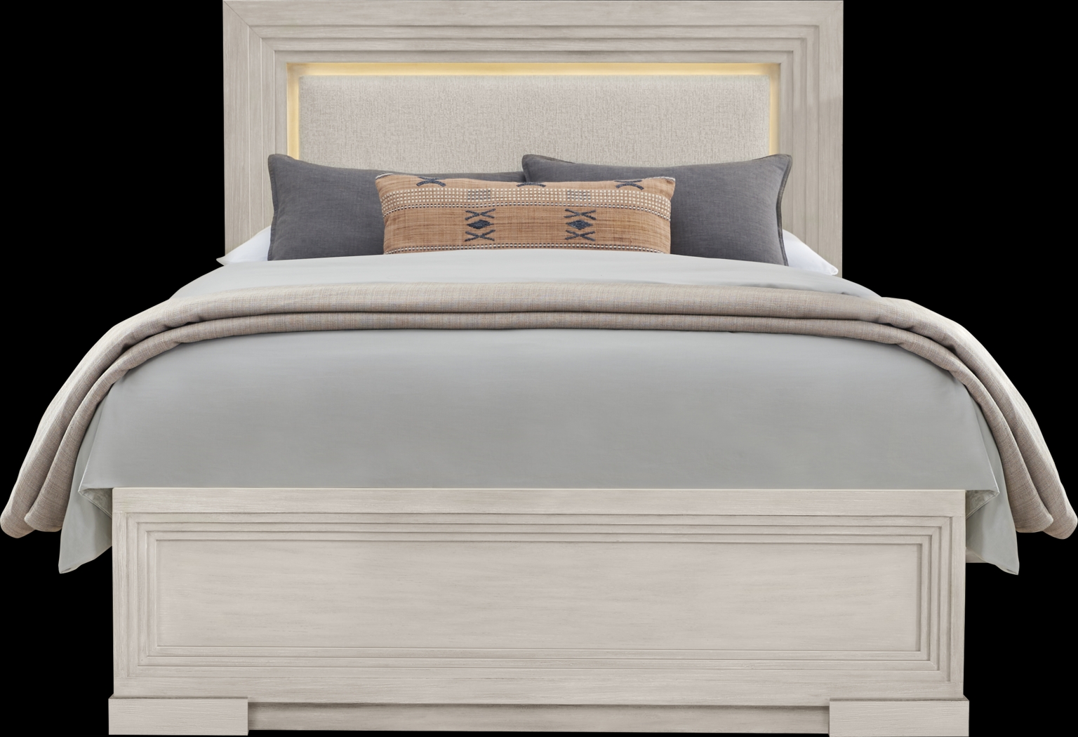 Royal Park Ivory 3 Pc King Panel Bed - Thumbnail - Image 1