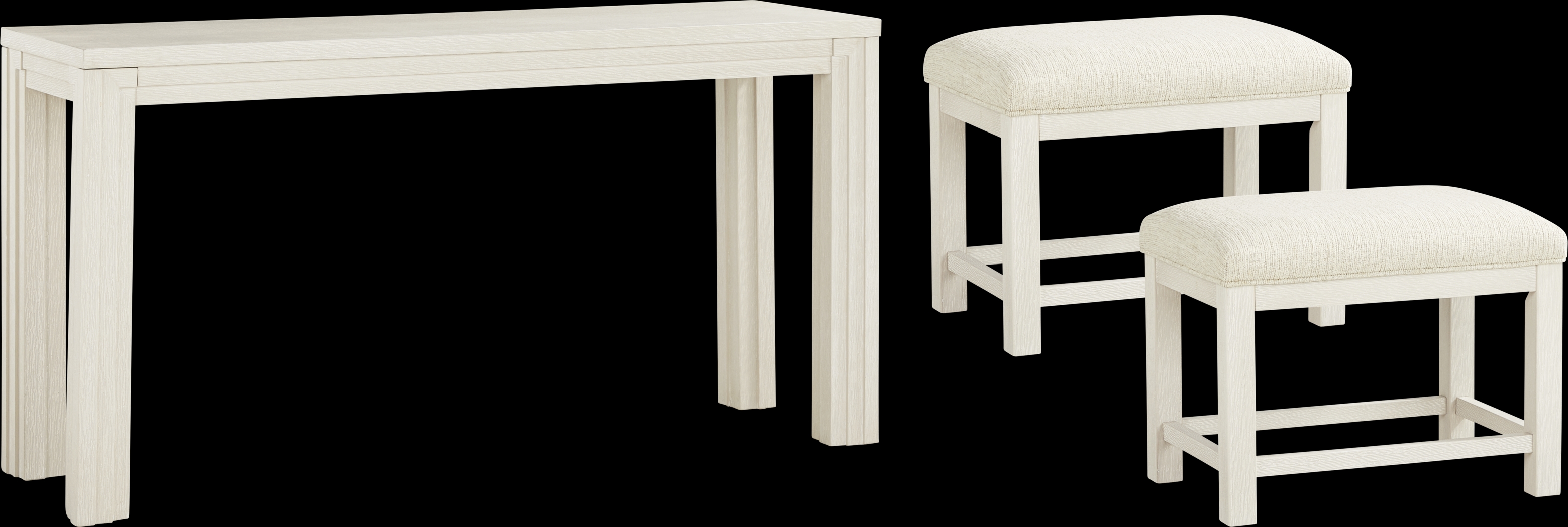 Royal Park Ivory Sofa Table with Stools - Thumbnail - Image 1