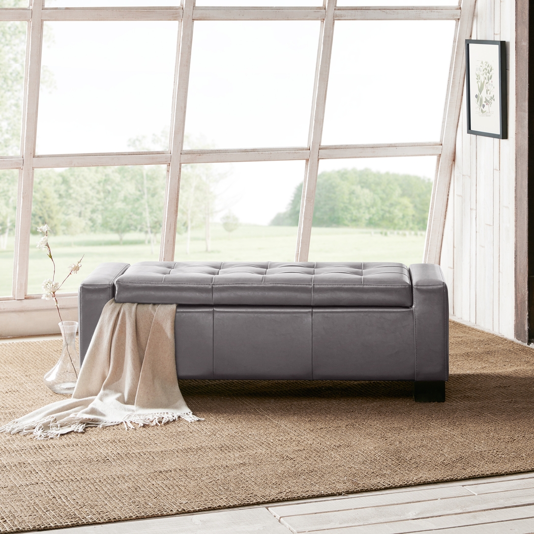 Roystone Gray Accent Bench - Thumbnail - Image 5