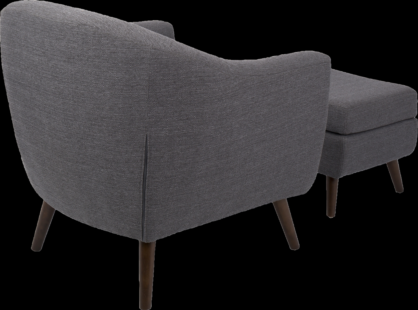 Rozelle Charcoal Accent Chair & Ottoman - Thumbnail - Image 2
