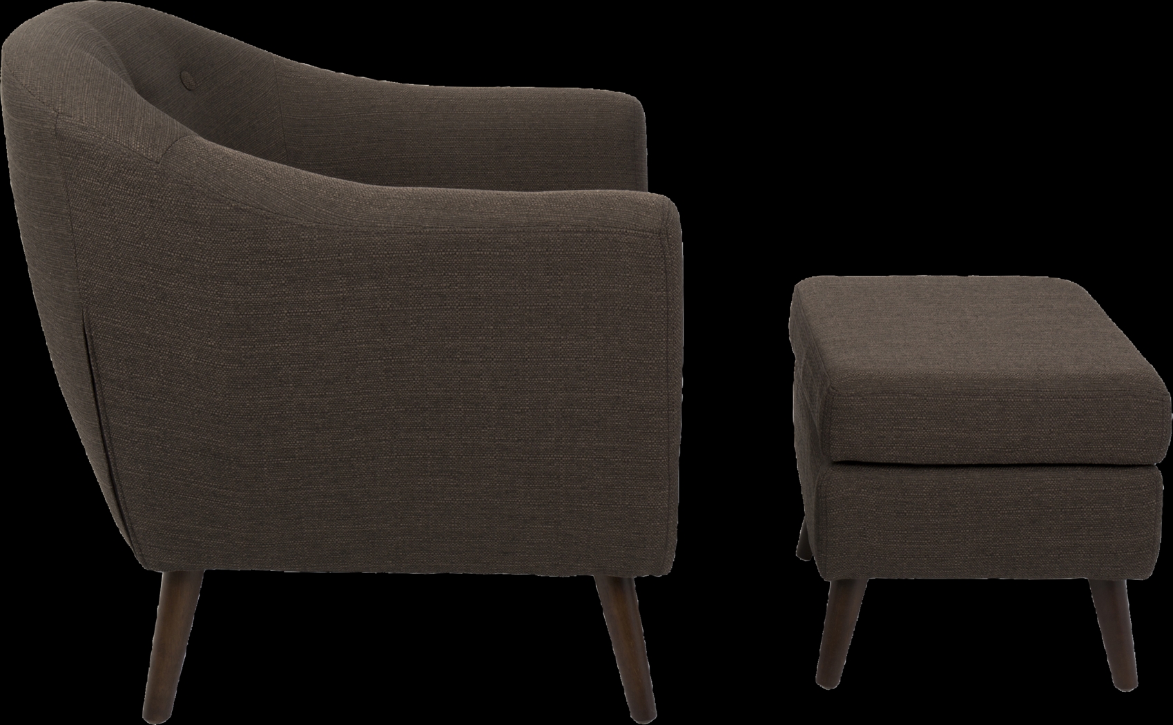 Rozelle Espresso Accent Chair & Ottoman - Thumbnail - Image 3