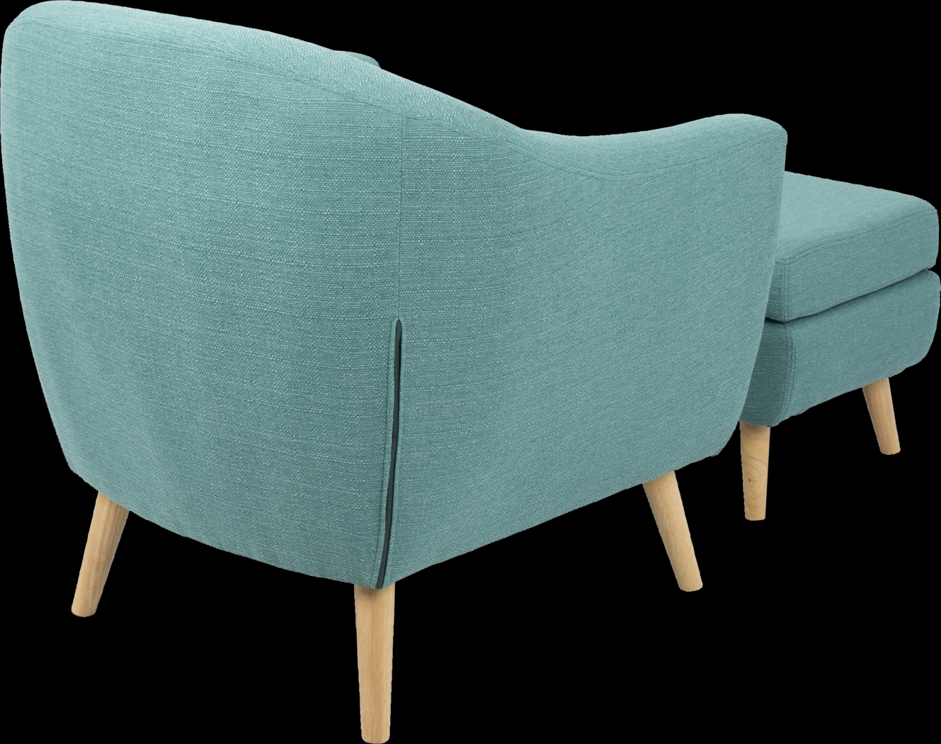 Rozelle Teal Accent Chair & Ottoman - Thumbnail - Image 2