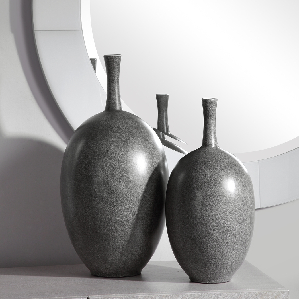 Rubino Gray Vase, Set of 2 - Thumbnail - Image 5