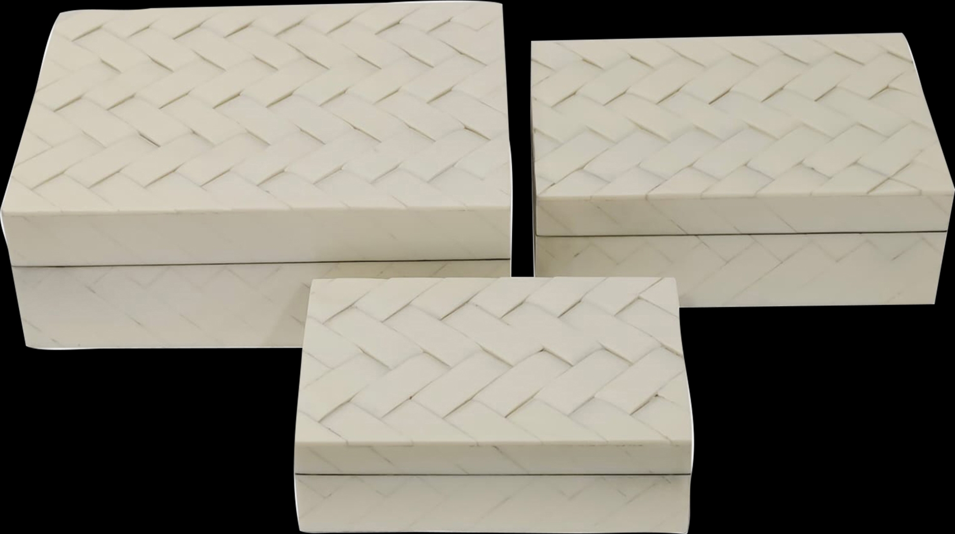 Ruble Beige Chain Box, Set of 3 - Thumbnail - Image 1