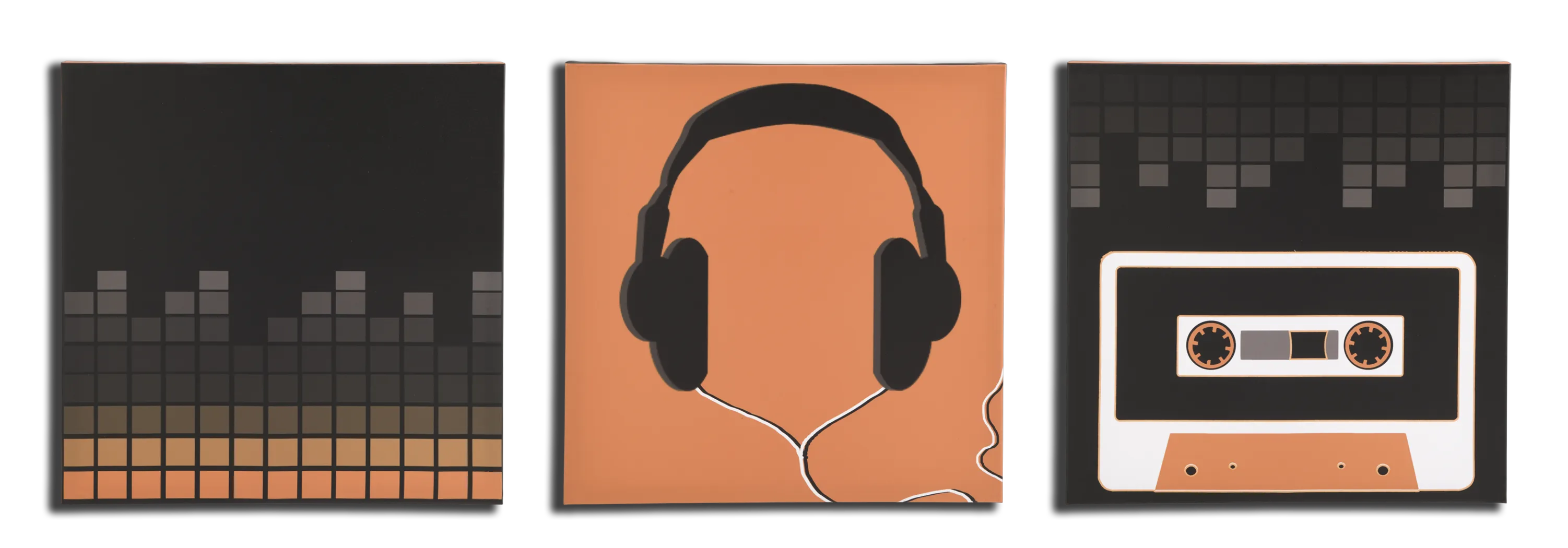 Rugby Black and Orange Wall Art 3 Pc Set - Thumbnail - Image 1