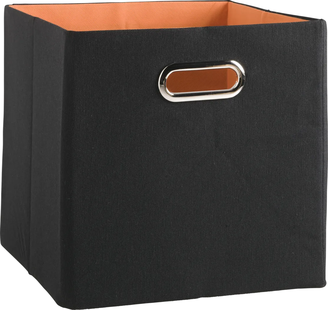 Kids Rugby Black Solid Square Storage Bin - Thumbnail - Image 1