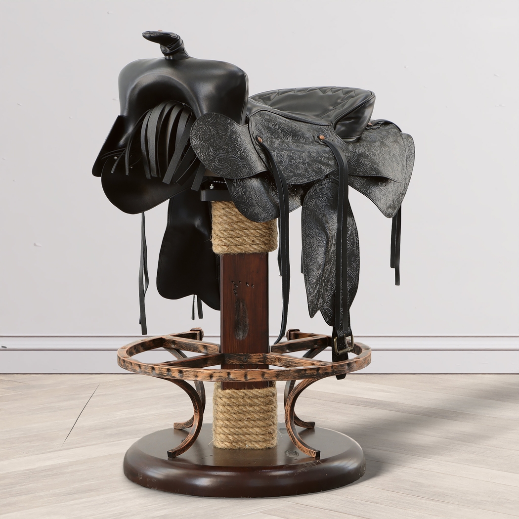 Rulen Brown Swivel Counter Height Stool - Thumbnail - Image 4