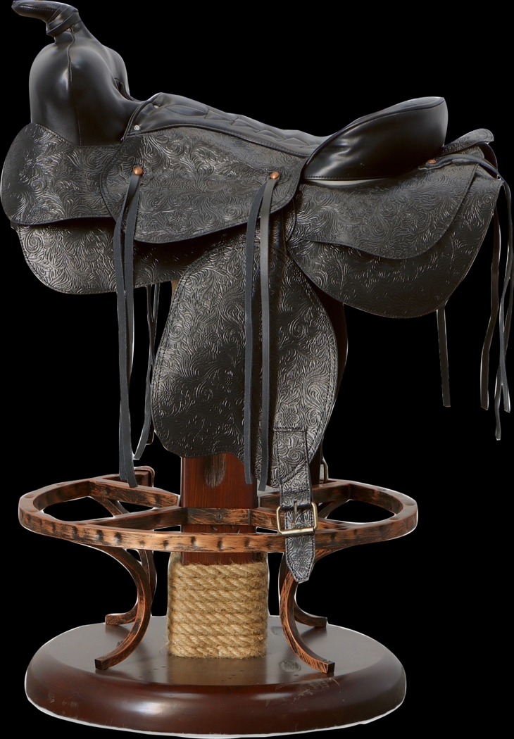 Rulen Brown Swivel Counter Height Stool - Thumbnail - Image 1