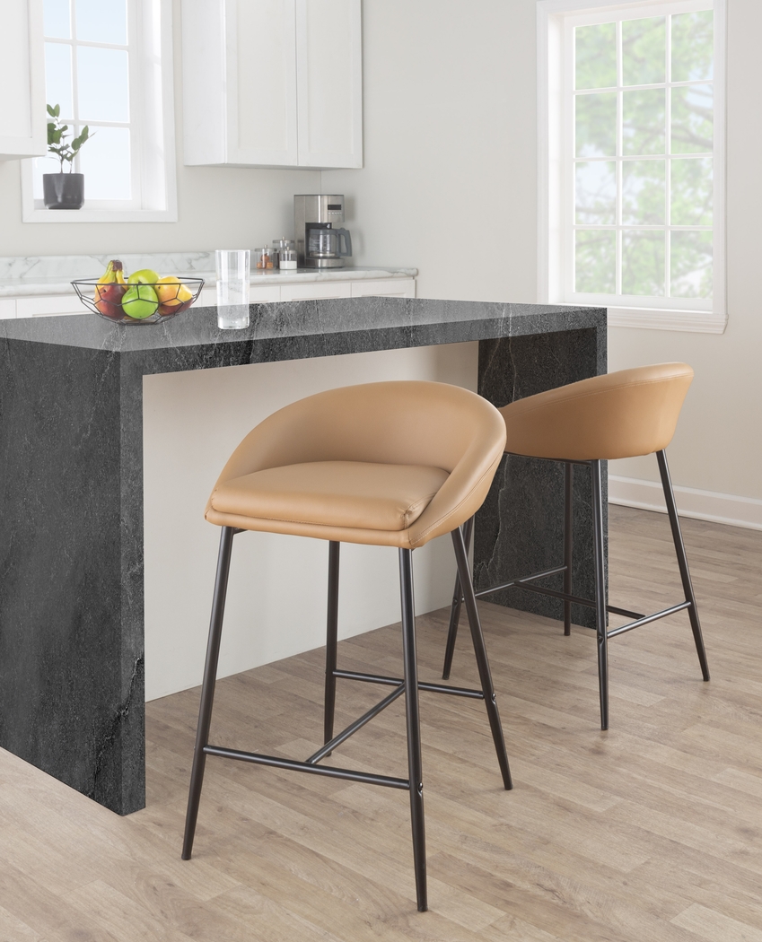 Ruley Camel Counter Height Stool, Set of 2 - Thumbnail - Image 2