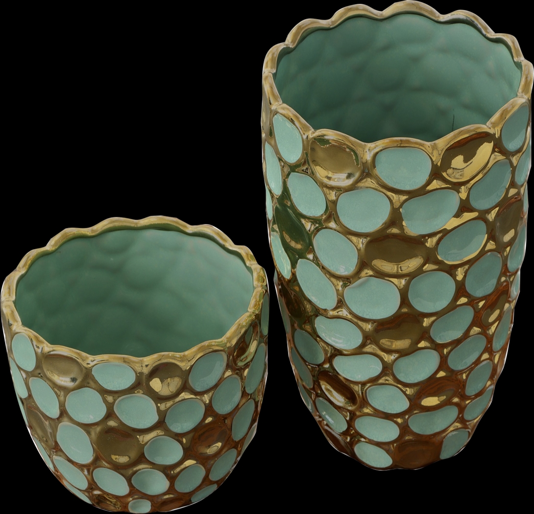 Runako Turquoise Vase, Set of 2 - Thumbnail - Image 3