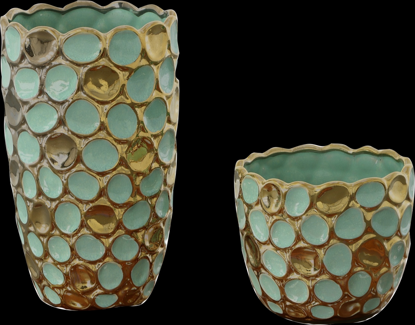 Runako Turquoise Vase, Set of 2 - Thumbnail - Image 1