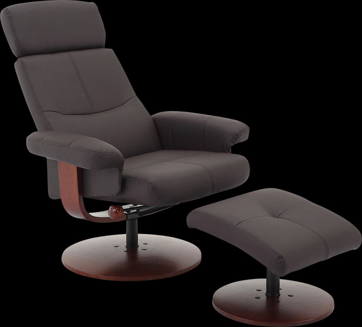 Runelle Brown Recliner and Ottoman - Thumbnail - Image 4