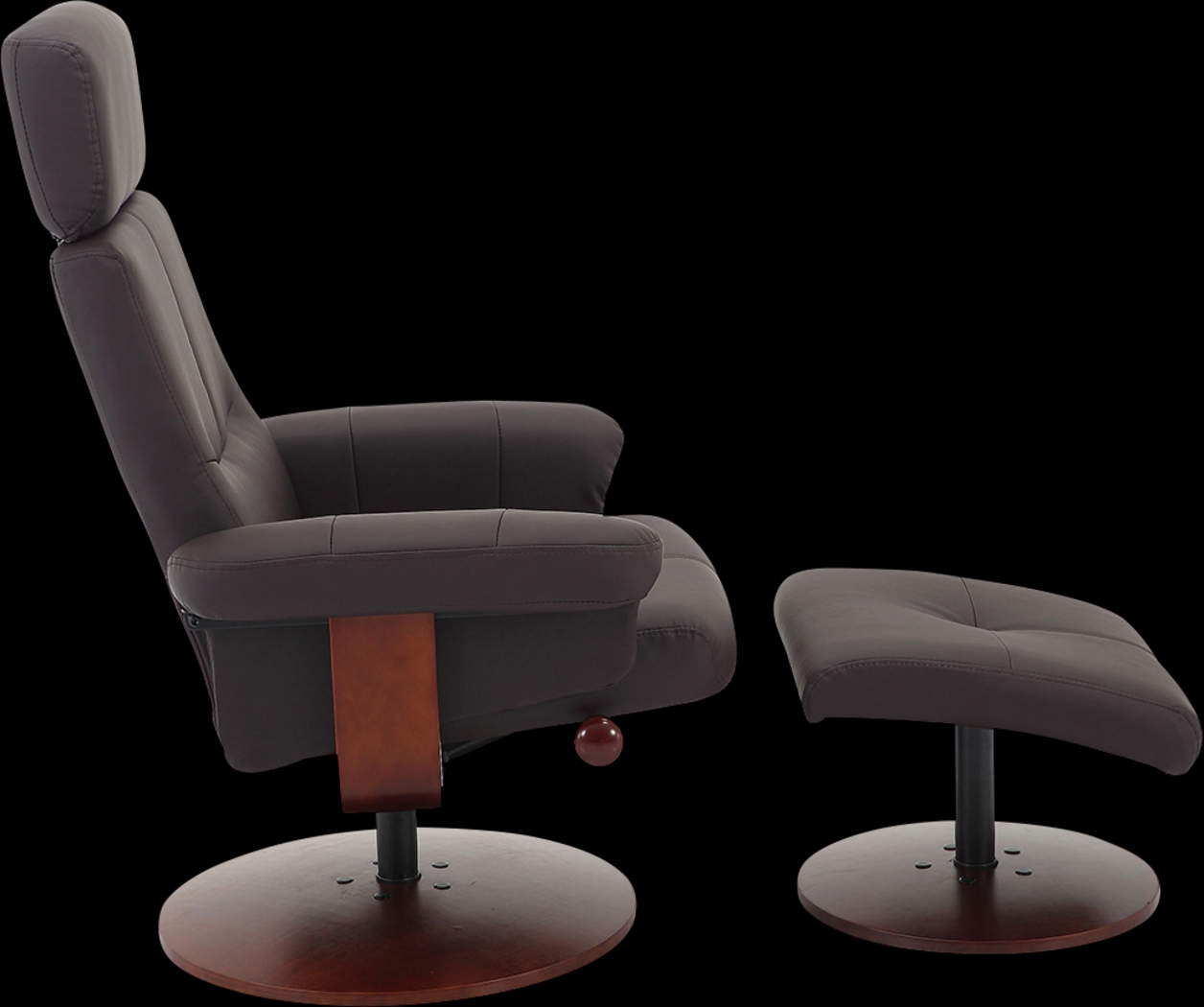 Runelle Brown Recliner and Ottoman - Thumbnail - Image 5