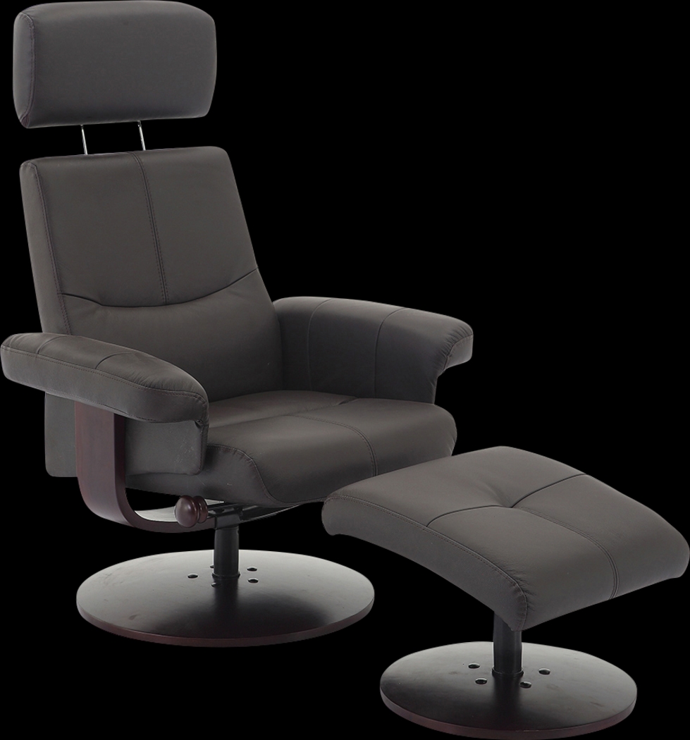 Runelle Brown Recliner and Ottoman - Thumbnail - Image 1