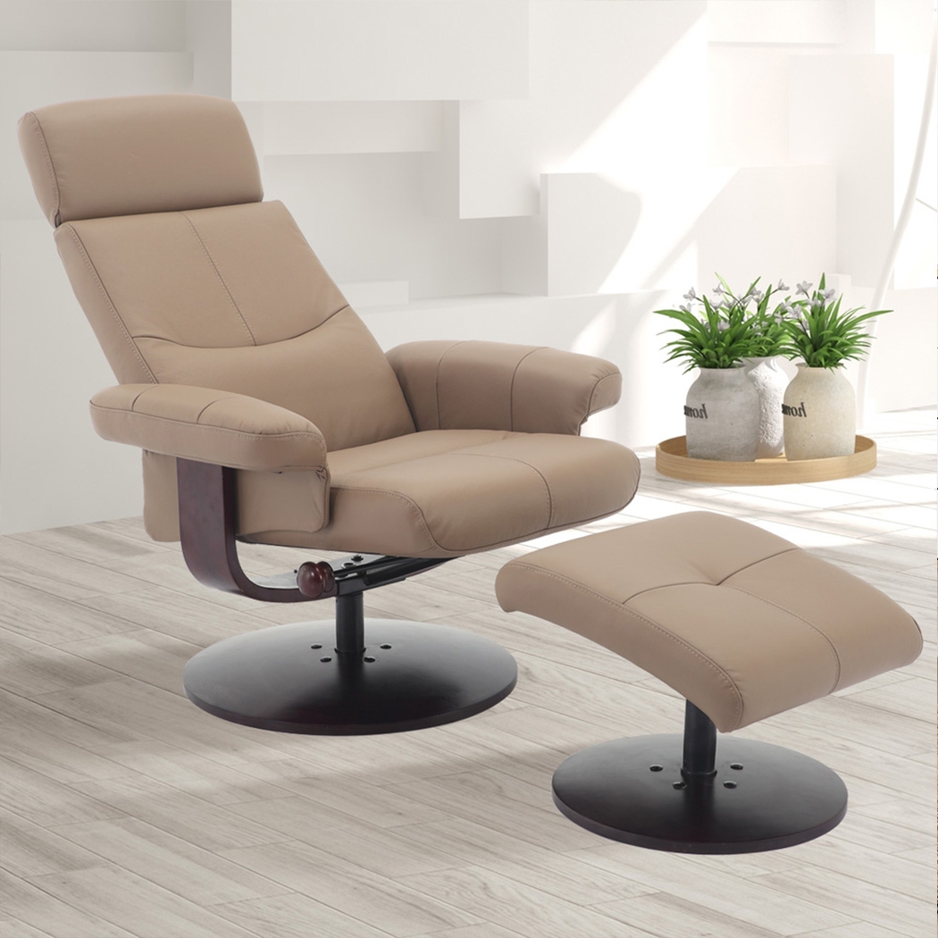 Runelle Tan Recliner and Ottoman - Thumbnail - Image 4