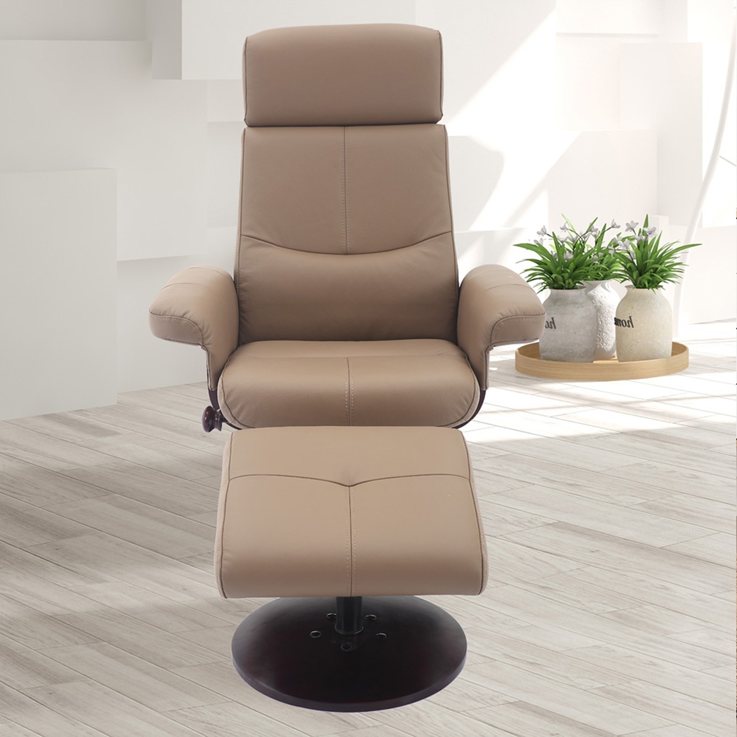 Runelle Tan Recliner and Ottoman - Thumbnail - Image 6