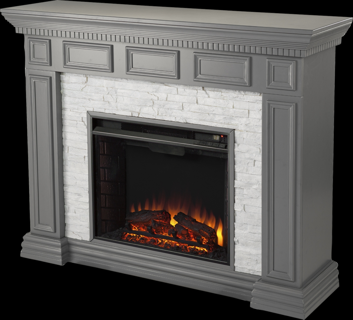 Runnelwood II Gray 50 in. Console With Electric Log Fireplace - Thumbnail - Image 1