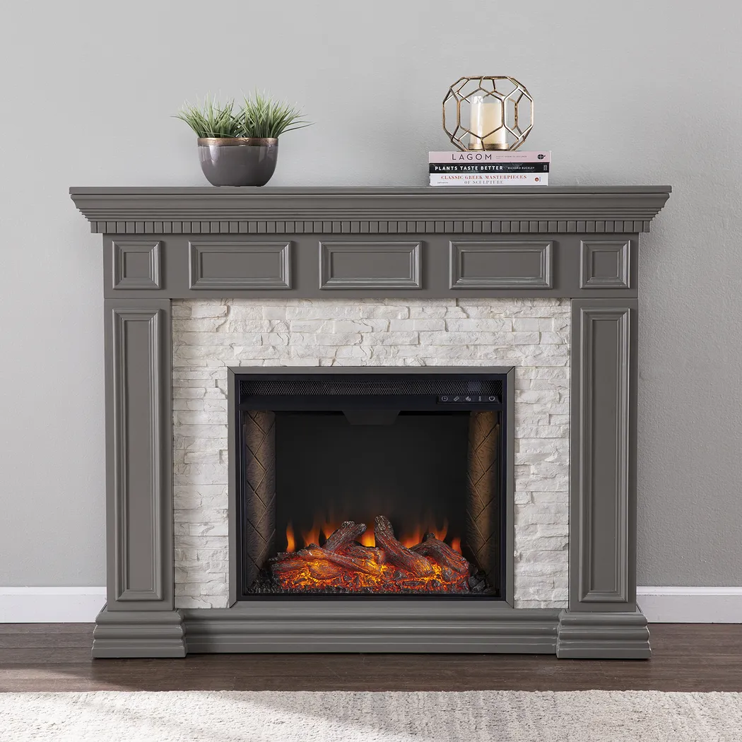 Runnelwood III Gray 50 in. Console, With Smart Electric Fireplace - Image 5