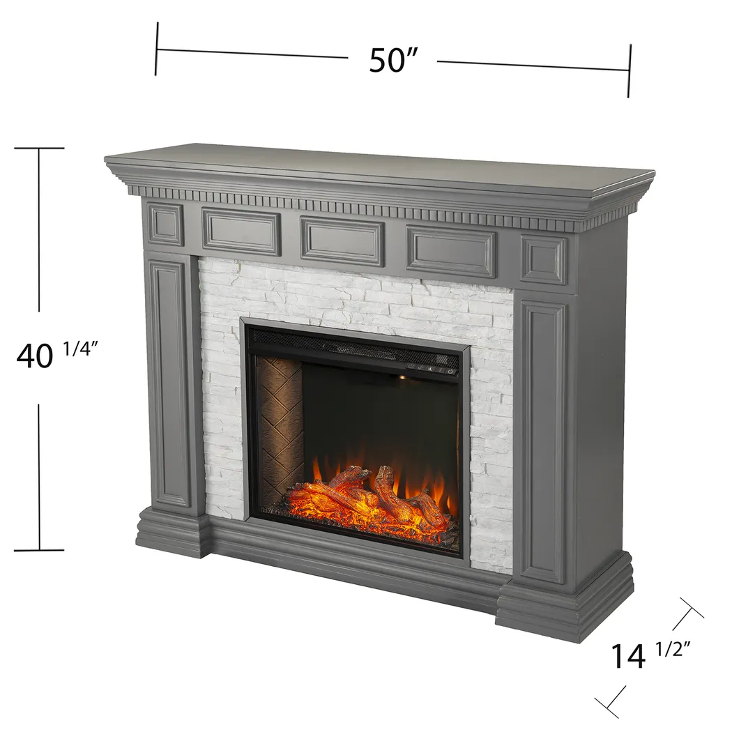 Runnelwood III Gray 50 in. Console, With Smart Electric Fireplace - Image 6