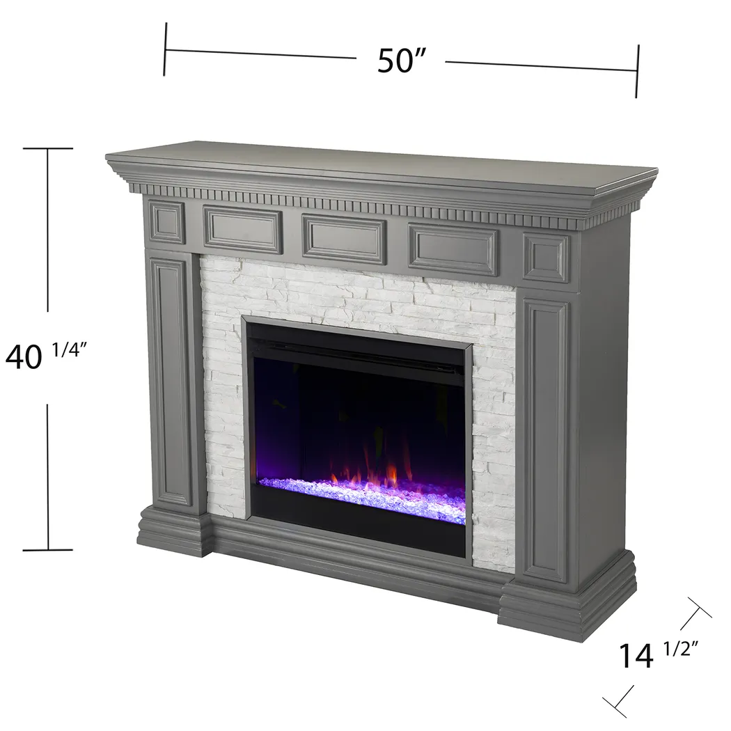 Runnelwood I Gray 50 in. Console, With Color Changing Electric Fireplace - Image 6