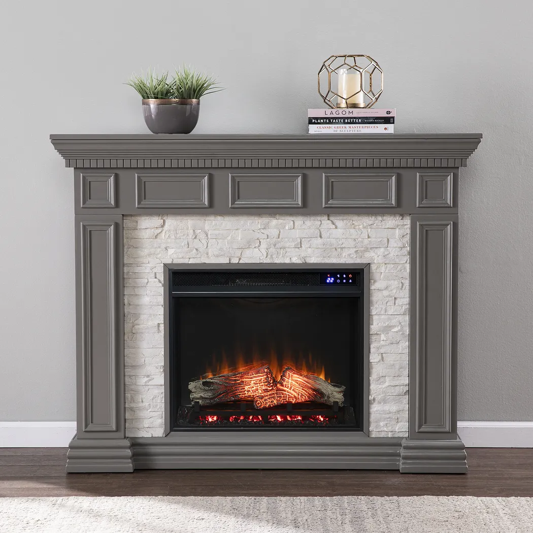 Runnelwood IV Gray 50 in. Console With Touch Panel Electric Fireplace - Image 5