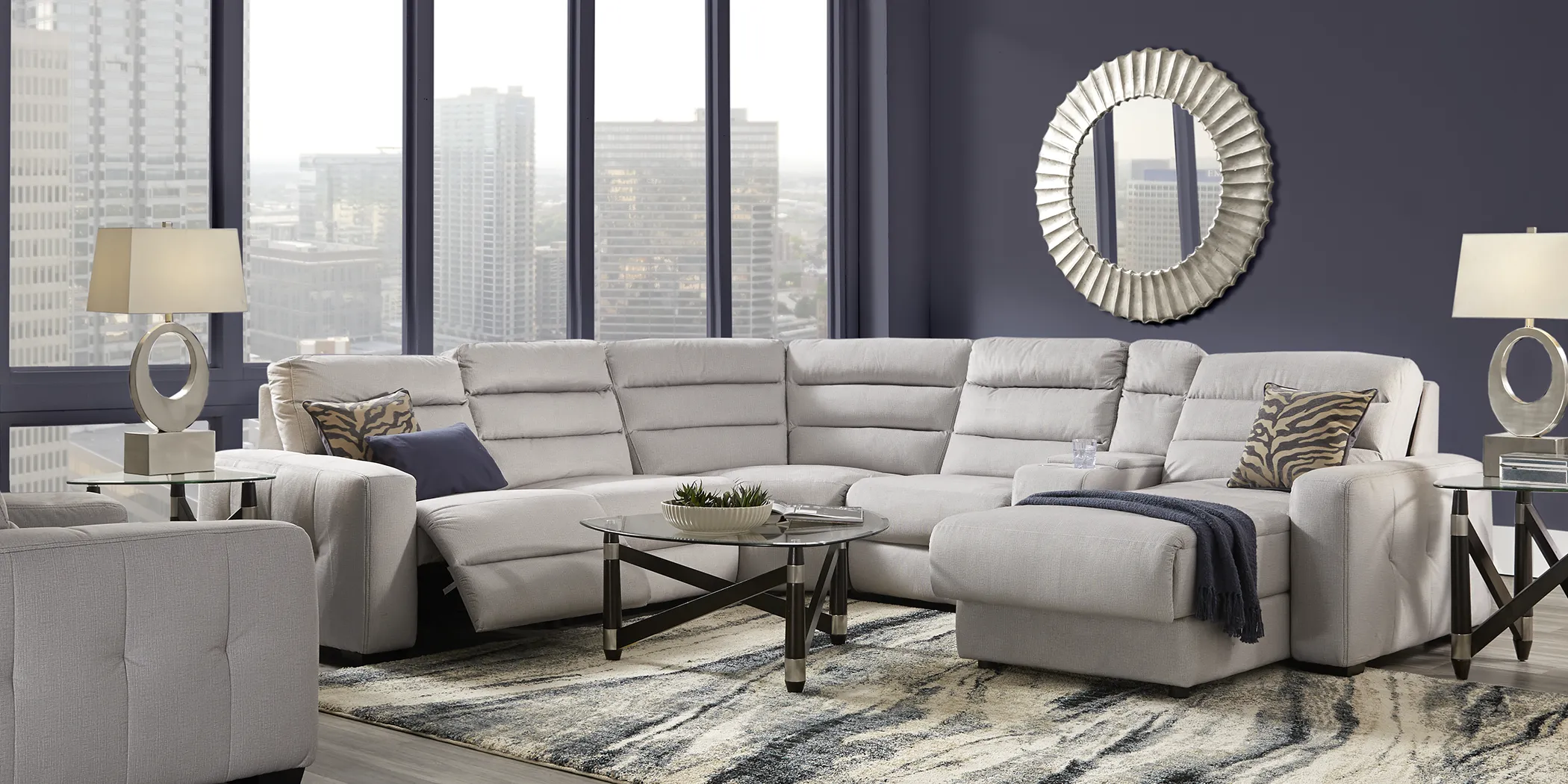 Runyon Canyon Platinum 7 Pc Power Reclining Sectional Living Room - Thumbnail - Image 1