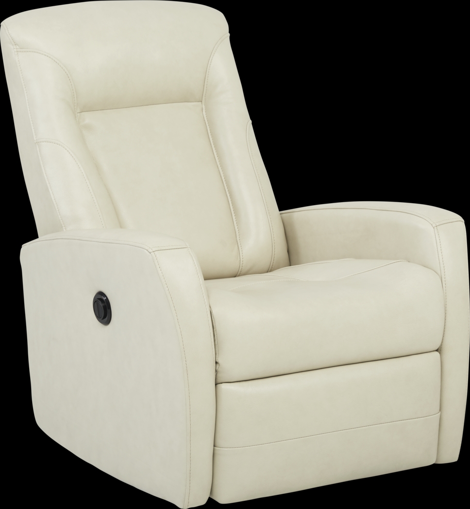 Ruperto Beige Leather Power Recliner - Thumbnail - Image 1