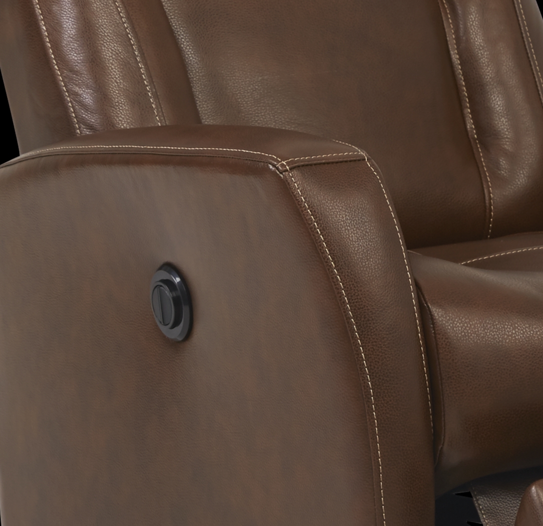 Ruperto Brown Leather Power Recliner - Thumbnail - Image 3