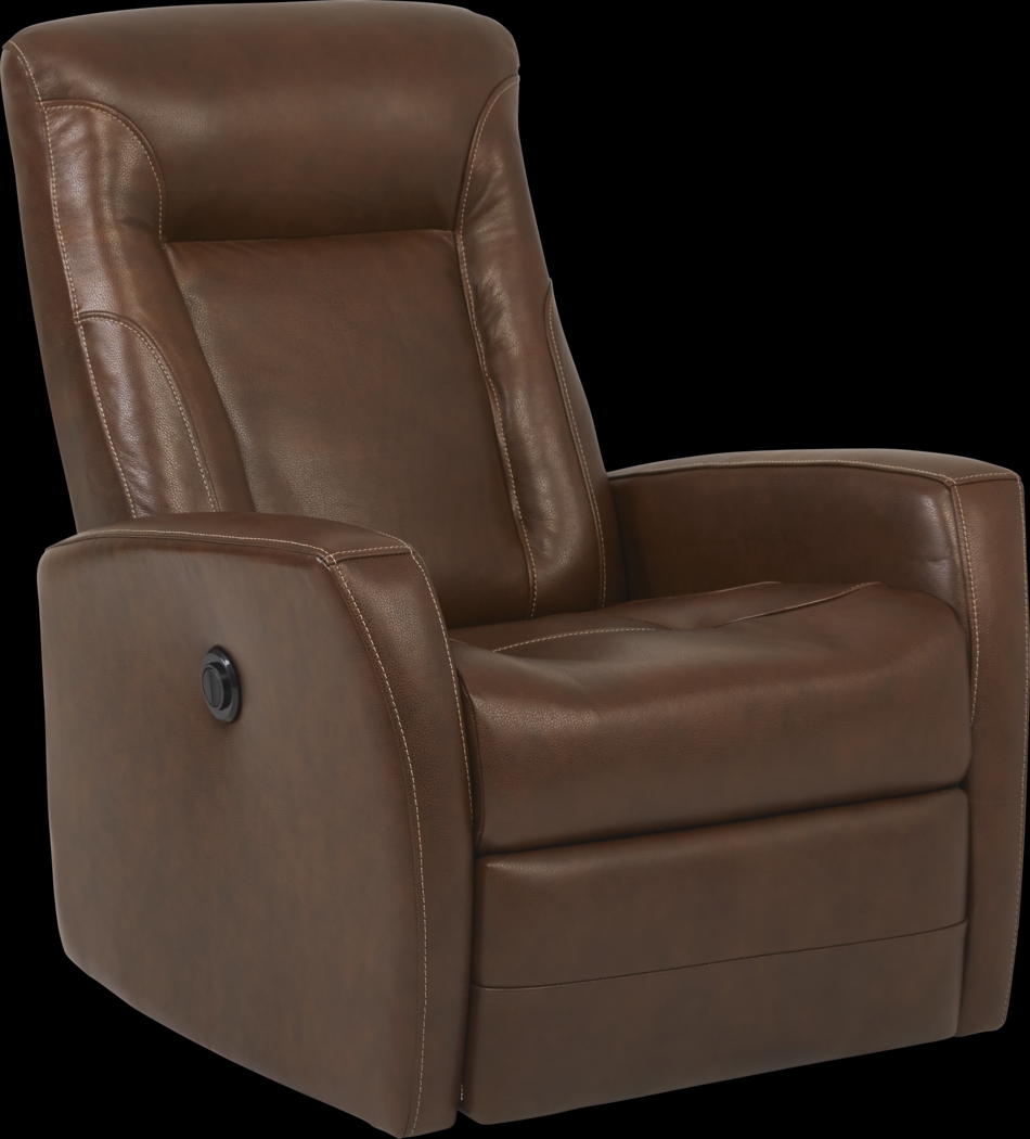 Ruperto Brown Leather Power Recliner - Thumbnail - Image 1