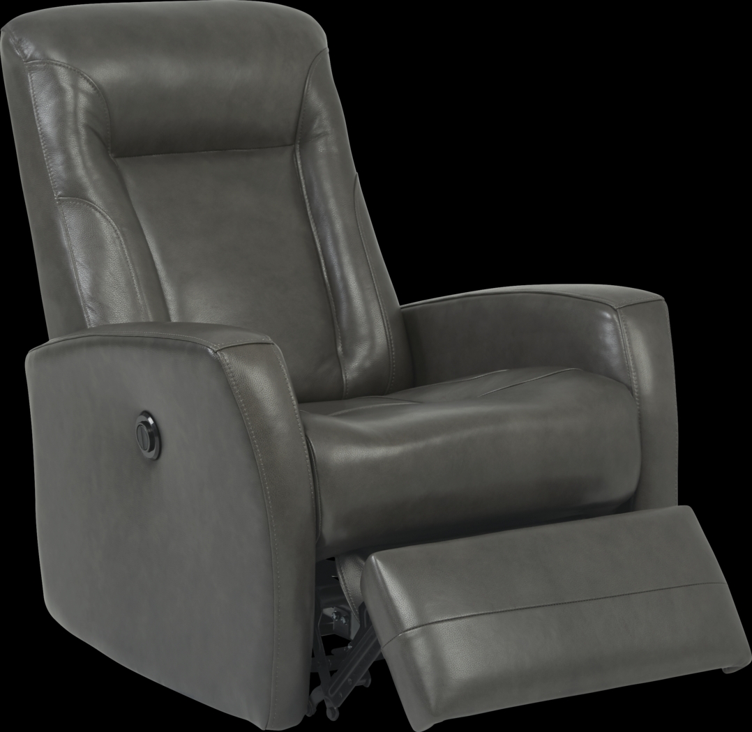 Ruperto Dark Gray Leather Power Recliner - Thumbnail - Image 2